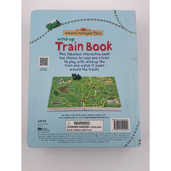 Usborne Farmyard Tales Wind Up Train Book Model Train 3 Tracks PaperPie Flaws - Picture 2 of 12
